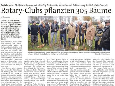 Rotary Clubs pflanzten 305 Bäume